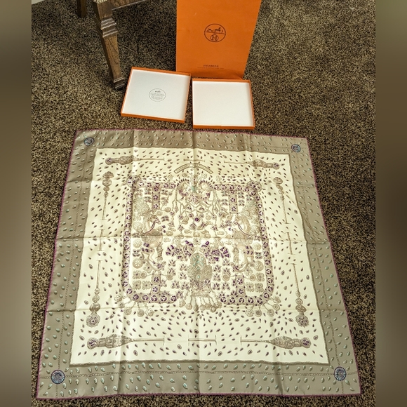 NWB Hermès Scarf 90 "Tresors Retrouves" - by Annie Faivre - Picture 3 of 9